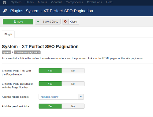 XT SEO configuration