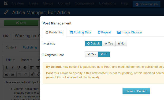 Compose your social publishing