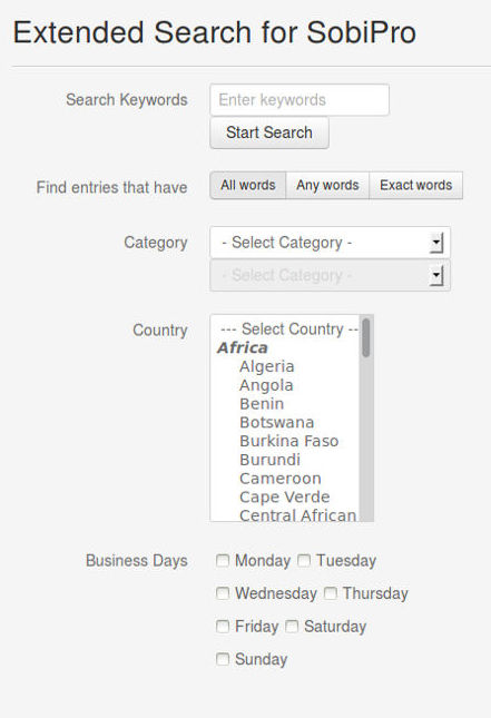 sobipro extended search module